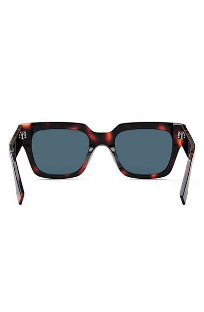 Shop Fendi The Graphy 51mm Geometric Sunglasses In Blonde Havana / Blue