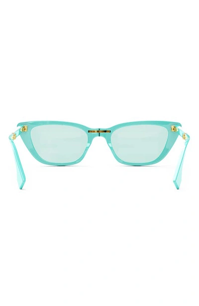 Shop Fendi The  Baguette Anniversary 53mm Cat Eye Sunglasses In Shiny Blue / Blu Mirror