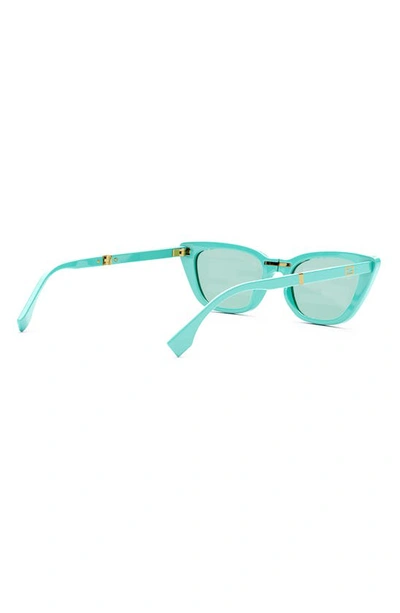 Shop Fendi The  Baguette Anniversary 53mm Cat Eye Sunglasses In Shiny Blue / Blu Mirror