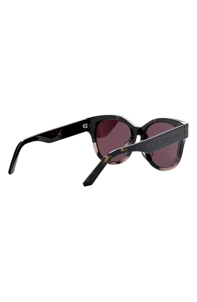 Shop Dior Signature B6f 55mm Round Sunglasses In Dark Havana / Bordeaux
