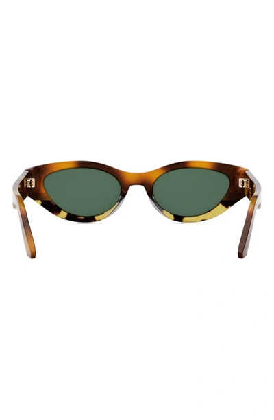 Shop Dior 'signature B5i 51mm Cat Eye Sunglasses In Blonde Havana / Green