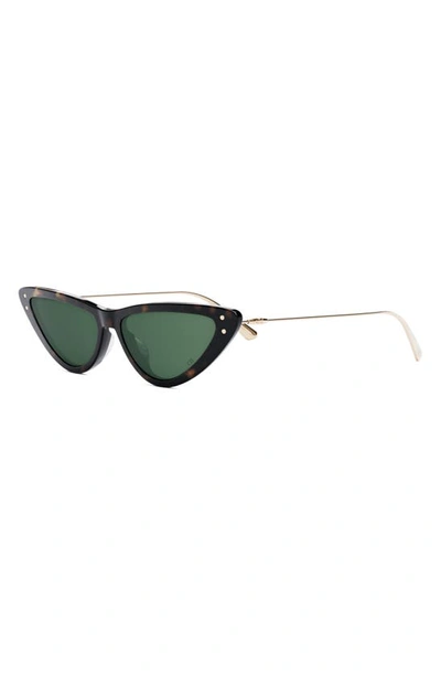 Shop Dior Miss B4u 55mm Cat Eye Sunglasses In Dark Havana / Green