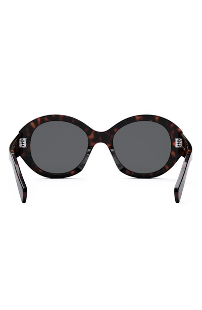 Shop Celine Bold 3 Dots 53mm Polarized Gradient Round Sunglasses In Dark Havana / Smoke