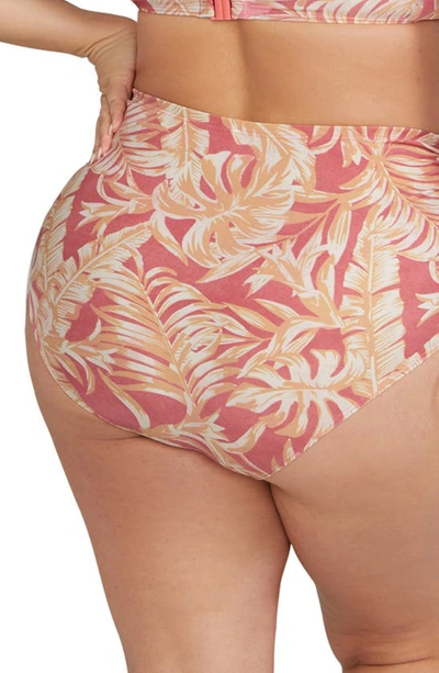Shop Artesands Degas Ruched Side Bikini Bottoms In Coral