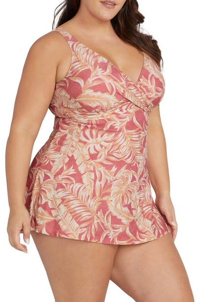 Artesands Plus Size Delacroix Swimdress In Coral