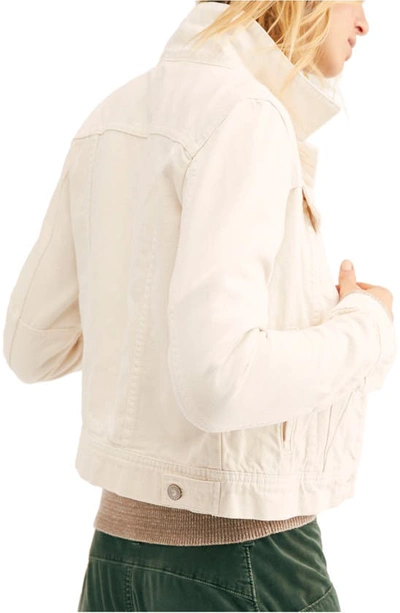 Free People Rumors Denim Jacket In Ivory