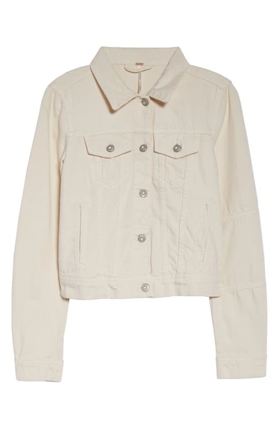 Free People Rumors Denim Jacket In Ivory