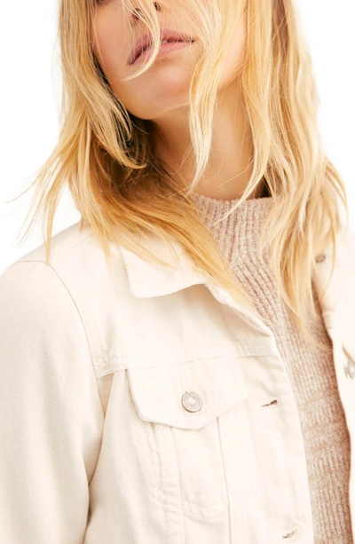 Free People Rumors Denim Jacket In Ivory