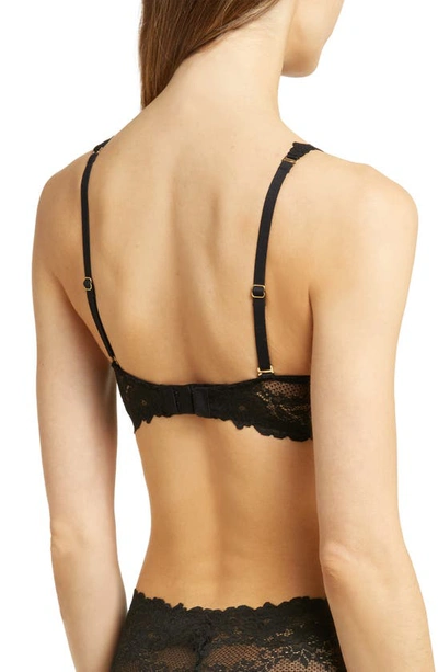 Shop Natori Heavenly Lace Underwire Plunge Bra In Black