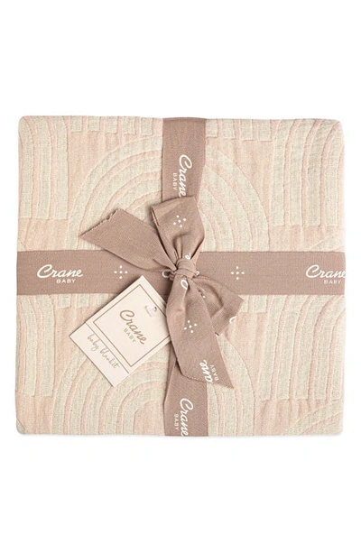 Crane Baby Jacquard Cotton Blanket In Pink