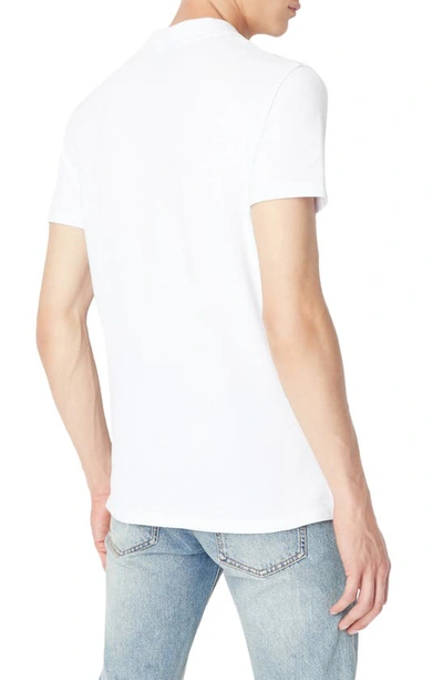 Shop Armani Exchange Embroidered Logo Johnny Collar Piqué Polo In White