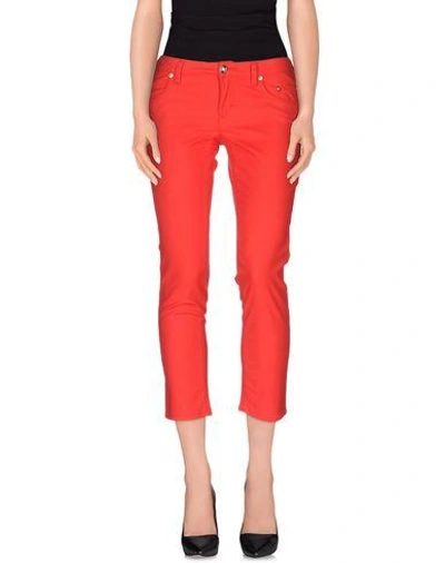 Shop Siviglia Cropped Pants & Culottes In Red