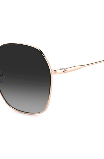 Shop Kate Spade Kenna 57mm Square Sunglasses In Black Pink/ Grey Shaded