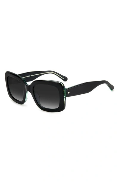 Kate Spade Bellamys 52mm Gradient Rectangular Sunglasses In Black/ Grey Shaded