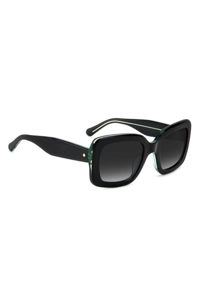 Kate Spade Bellamys 52mm Gradient Rectangular Sunglasses In Black/ Grey Shaded