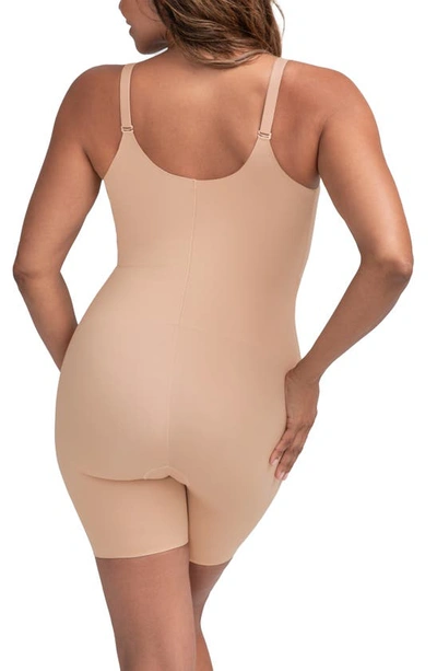 Shop Honeylove Superpower Mid Thigh Bodysuit In Sand