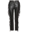 SAINT LAURENT Fringed Leather Trousers