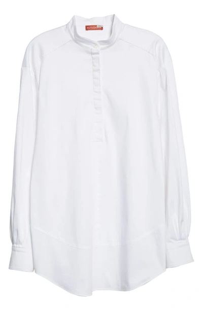 Shop Altuzarra Amara Stretch Cotton Blouse In 000100 Optic White