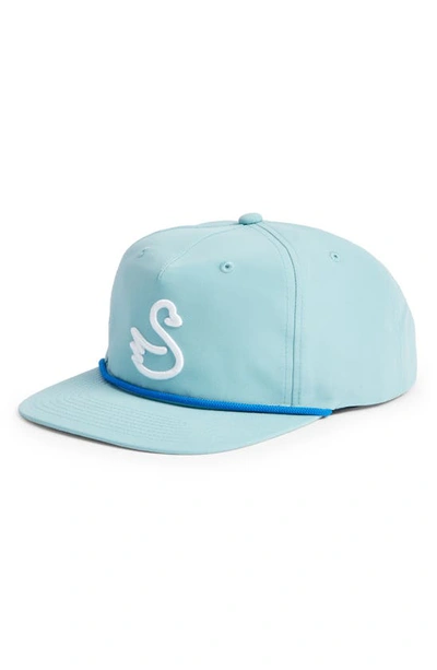 Shop Swannies Dubs Embroidered Swan Rope Style Golf Hat In Marine-ocean