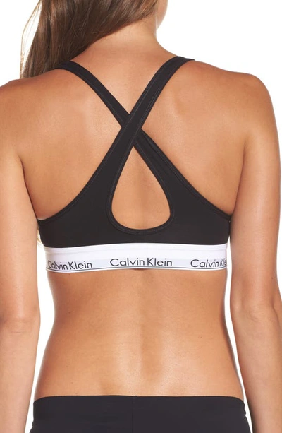 Shop Calvin Klein Modern Collection Cotton Blend Padded Bralette In Black
