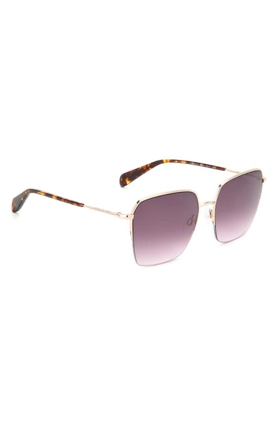 Shop Rag & Bone 58mm Square Sunglasses In Red Gold/ Grey Pink