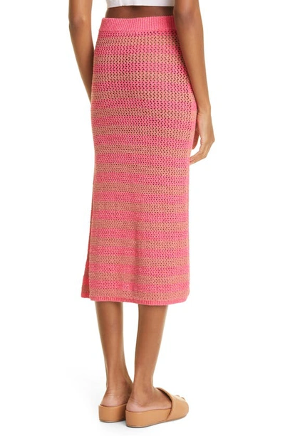 Shop Rag & Bone Carson Stripe Knit Skirt In Pink Multi
