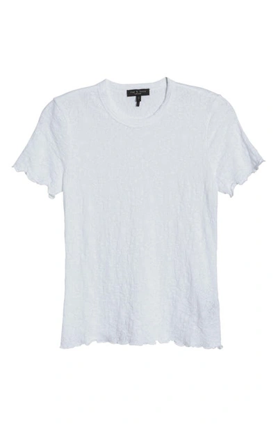 Rag & Bone Gemma Jacquard Leopard Printed Short Sleeve Top In White