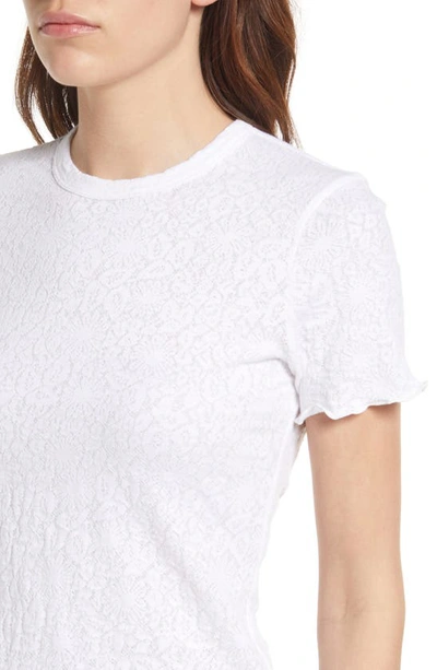Rag & Bone Gemma Jacquard Leopard Printed Short Sleeve Top In White