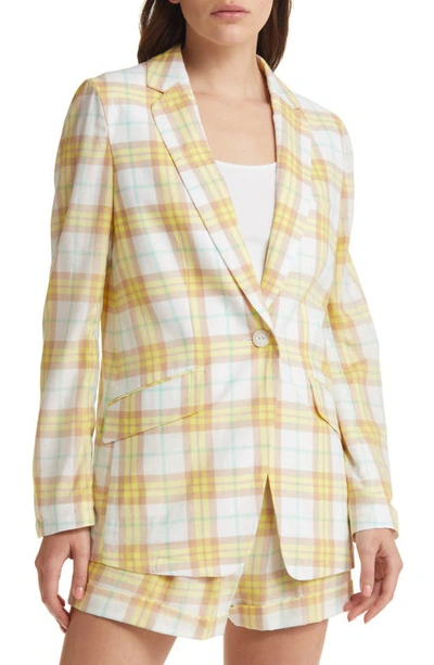 Shop Rag & Bone Margot Plaid Blazer In Ylwplaid