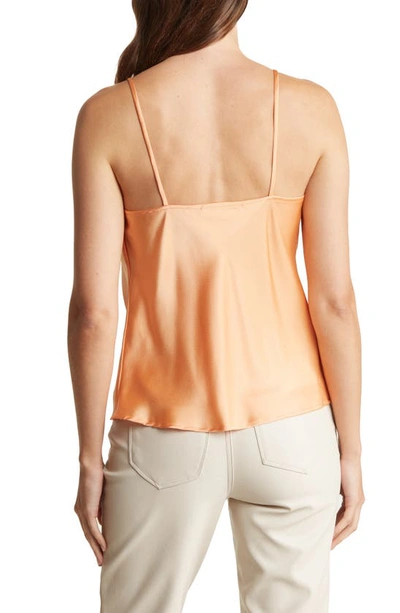 Renee C Satin Cowl Neck Camisole In Melon