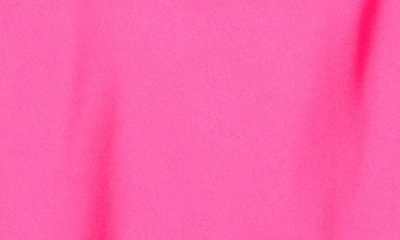 Renee C Solid Satin Midi Skirt In Neon Pink