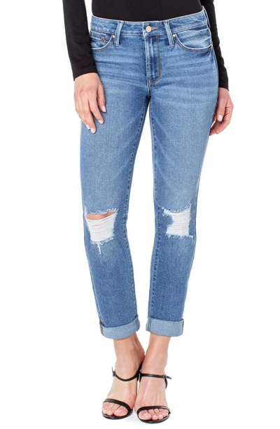 Shop Rachel Roy Girlfriend Distressed Rolled Hem Crop Jeans In Penelope