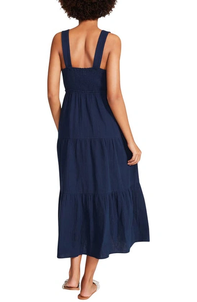 Steve Madden Amira Tiered Cotton Midi Dress In Oilslick