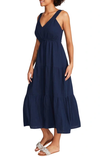 Steve Madden Amira Tiered Cotton Midi Dress In Oilslick