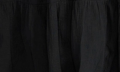Shop Steve Madden Amira Tiered Cotton Midi Dress In Black