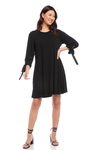 Shop Karen Kane Tie Sleeve Shift Dress In Black