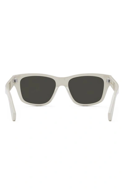 Shop Celine Monochroms 55mm Square Sunglasses In Ivory / Smoke