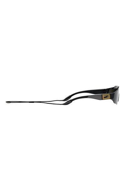 Black Sport Baguette mask-frame acetate sunglasses, Fendi