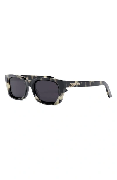 Shop Dior 'midnight S3i 52mm Rectangular Sunglasses In Havana/ Bordeaux