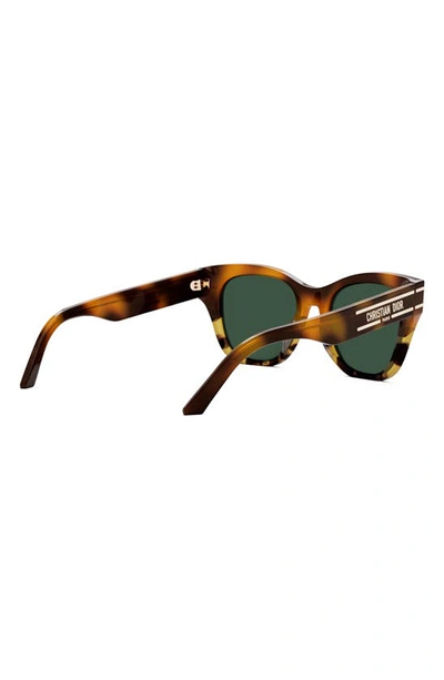 Shop Dior 'signature B4i 52mm Round Sunglasses In Blonde Havana / Green