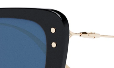 Shop Dior Miss B5f 56mm Butterfly Sunglasses In Shiny Black / Blue
