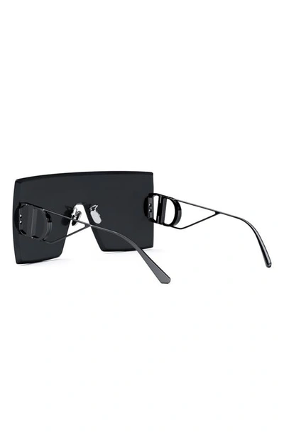 Shop Dior 30montaigne M1u 141mm Shield Sunglasses In Shiny Gunmetal / Smoke
