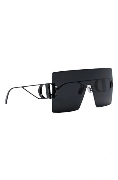 Shop Dior 30montaigne M1u 141mm Shield Sunglasses In Shiny Gunmetal / Smoke