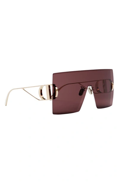 Shop Dior 30montaigne M1u 141mm Shield Sunglasses In Shiny Gold/ Bordeaux