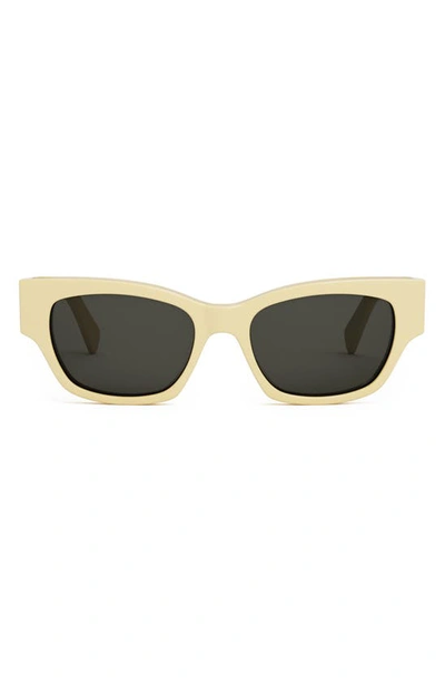 Shop Celine Monochroms 54mm Cat Eye Sunglasses In Shiny Yellow / Smoke