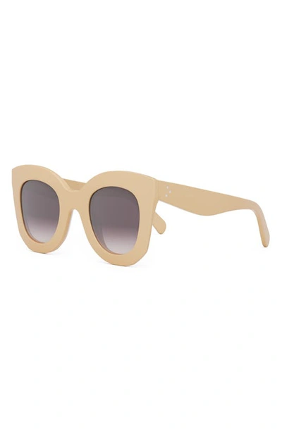 Shop Celine Bold 3 Dots 49mm Small Gradient Square Sunglasses In Shiny Beige / Mirror Violet