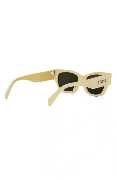 Shop Celine Monochroms 54mm Cat Eye Sunglasses In Shiny Yellow / Smoke