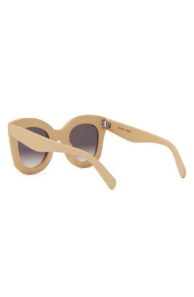 Shop Celine Bold 3 Dots 49mm Small Gradient Square Sunglasses In Shiny Beige / Mirror Violet