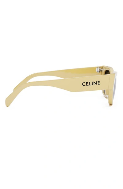 Shop Celine Monochroms 54mm Cat Eye Sunglasses In Shiny Yellow / Smoke