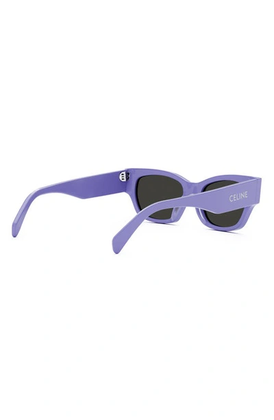 Shop Celine Monochroms 54mm Cat Eye Sunglasses In Shiny Lilac / Smoke